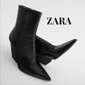 COPY - Zara Black Wedge Booties